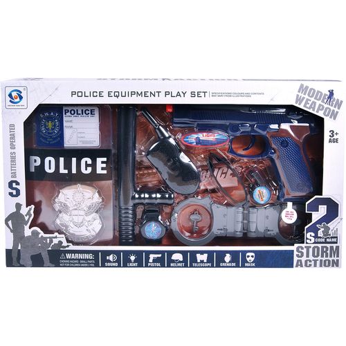 Policijski set sa zvučnim i svjetlosnim efektima - Oluja / Akcija - 10 kom slika 2