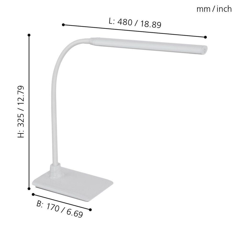 Eglo Laroa stolna, /1, led, 4,5w, 550lm, s kvač. Na dodir, dimabilna bijeLa  slika 4