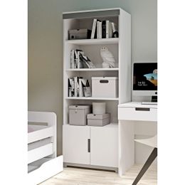 Dječiji regal Tomi 180x70x44cm, Bijeli/Sivi