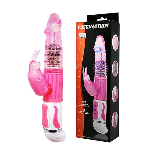 Roze multifunkcionalni vibrator sa perlama slika 1