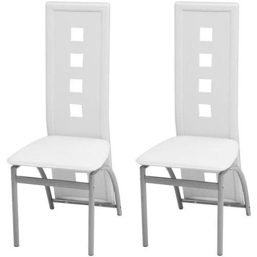 Blagovaonske stolice od umjetne kože 2 kom bijele *Oštećena ambalaža/Izložbeni primjerak slika 1