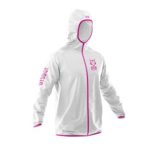 Otso jakna vodootporna Unisex White Fluo Pink