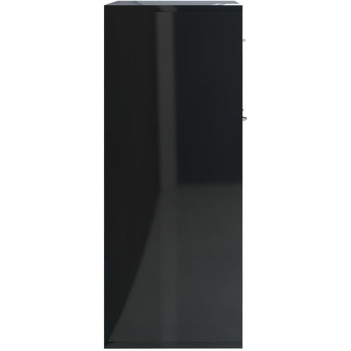 Komoda sjajna crna 88 x 30 x 70 cm od konstruiranog drva slika 36