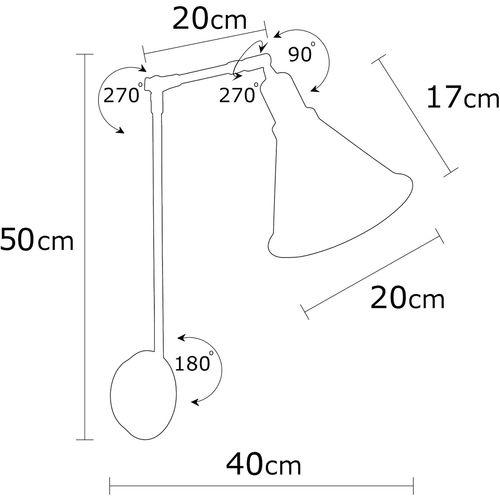 Opviq Zidna lampa BERCESTE vintage, metal, promjer 20 cm, visina 56 cm, E27 40 W, Berceste - N-683 slika 6