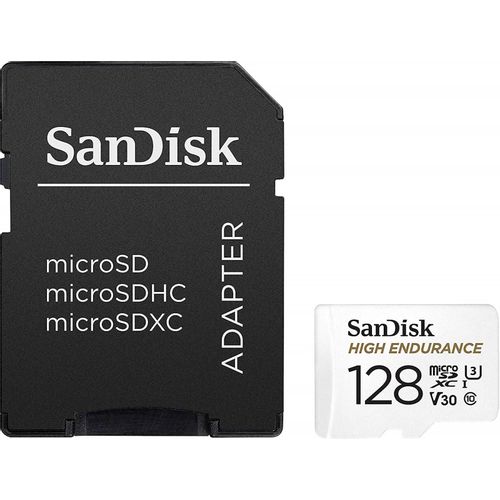 SanDisk High Endurance video microSDHC 128GB + SD adapter za Full HD / 4K video, do 100/40 MB/s C10, U3, V30 slika 2