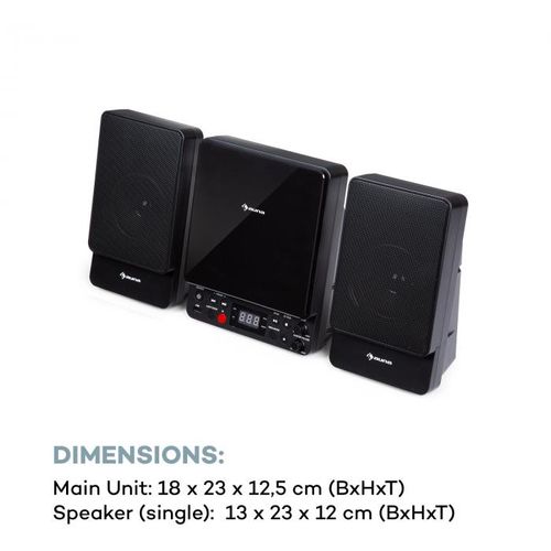 Auna Microstar mikrosistem, , CD uređaj, Bluetooth, USB priključak, daljinski upravljač, Crni slika 8