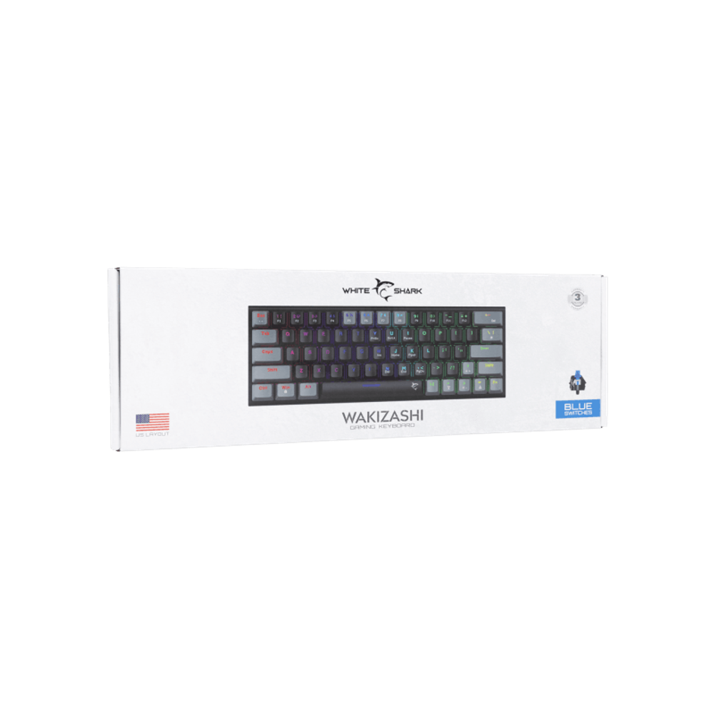 WHITE SHARK Tastatura GK-002121V2 WAKIZASHI-2 / US, plavi prekidači slika 4