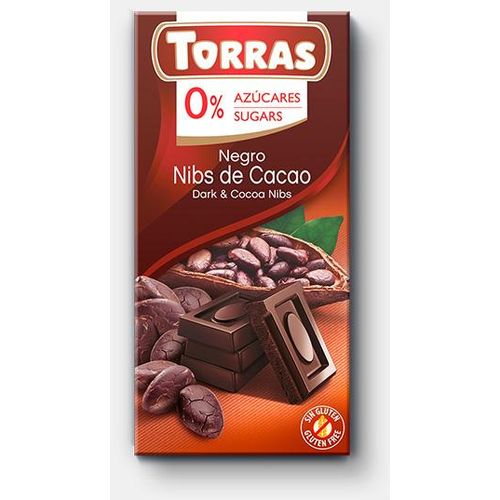 Torras Tamna čokolada s kakao zrnima 75 G slika 1