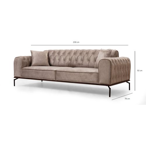 Atelier Del Sofa Trosjed SIESTA, Siesta With Capitone 3 Seater - Cream slika 8