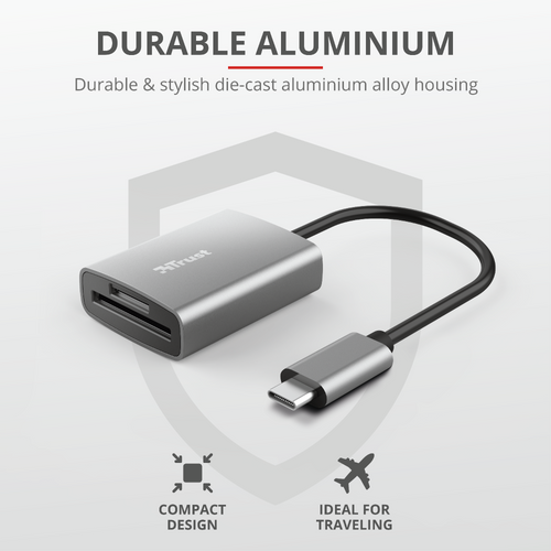 Trust aluminijski USB-C čitač kartica Dalyx (24136) slika 4