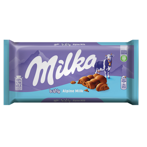 Milka čokolada bubbly alpine milk 90g slika 1