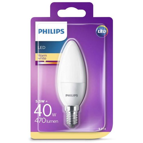 Philips LED žarulja, E14, B35, topla, 5.5W, matir slika 1