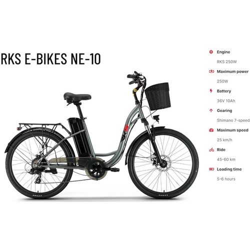 Električni bicikl RKS NE-10 SIVA slika 1