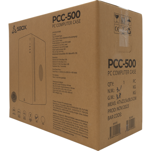 Sbox kućište PCC-500W ATX + NAPAJANJE PSU-400 slika 7