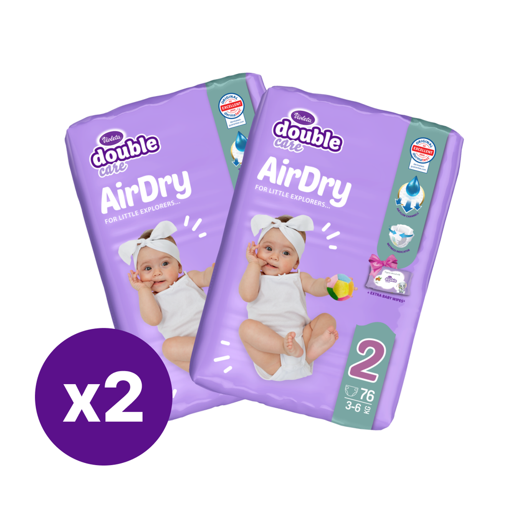 Violeta Double care pelene Air dry Duo pack slika 6