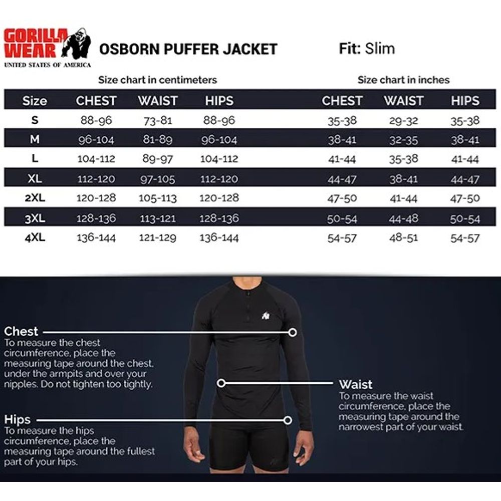 Gorilla Wear Osborn Puffer Jakna, Crna slika 7