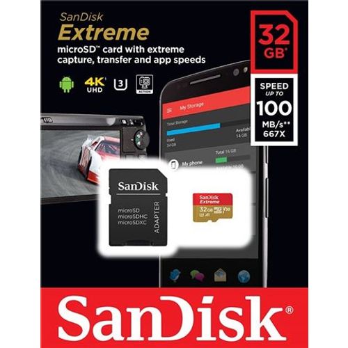 MICRO SD 32GB SanDisk Extreme + adapter SDSQXAF-032G-GN6MA slika 1