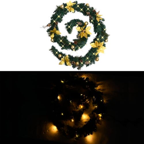 Božićna girlanda s LED svjetlima zelena 2,7 m PVC slika 18
