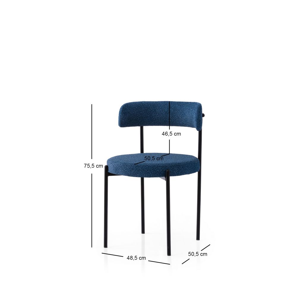 Gını - 4014 V2 Crni i Tamnoplavi Set Stolica (2 Komada) slika 4