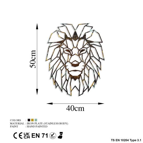 Wallity Metalna zidna dekoracija, Lion - 3 slika 7