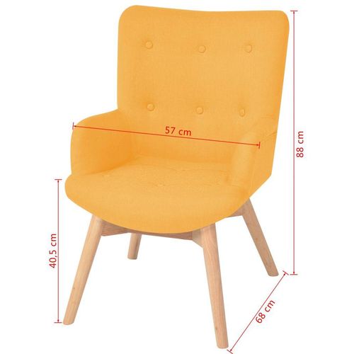 Fotelja s osloncem za noge od tkanine žuta slika 2