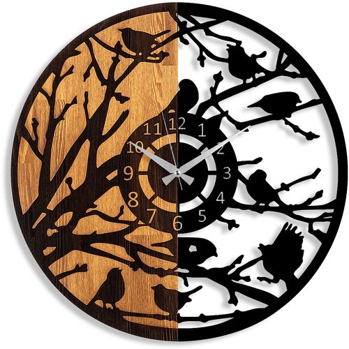 Wallity Ukrasni drveni zidni sat, Wooden Clock - 79 slika 5