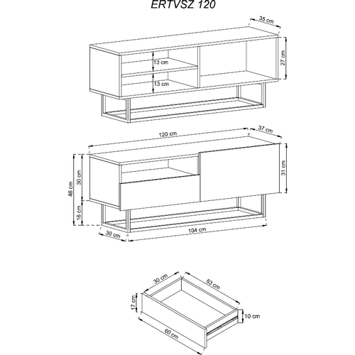 Komoda za televiziju ENJOY ERTVSZ120 - bijela slika 2