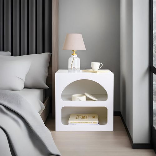 Lorin - White White Nightstand slika 6