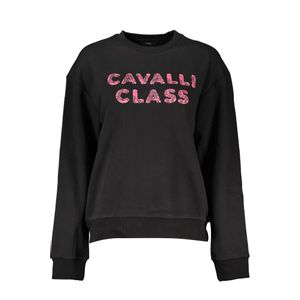 CAVALLI CLASS BLACK SWEATSHIRT WITHOUT ZIP