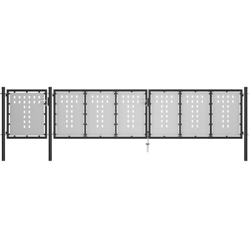 Vrtna vrata čelična 500 x 75 cm crna slika 10