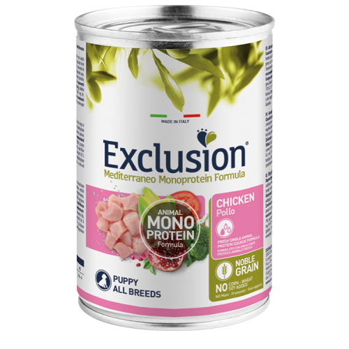 Exclusion Mediterraneo Monoprotein Formula Puppy All breed, potpuna hrana za pse, za štence, piletina, 400 g slika 1