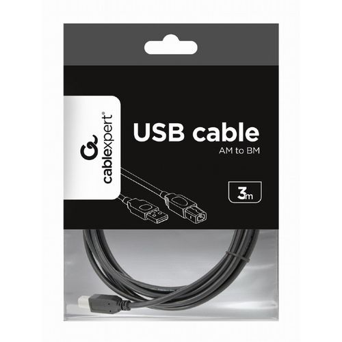Gembird CCP-USB2-AMBM-10 USB 2.0 Connection cable, A/M B/M, Black, 3m slika 3