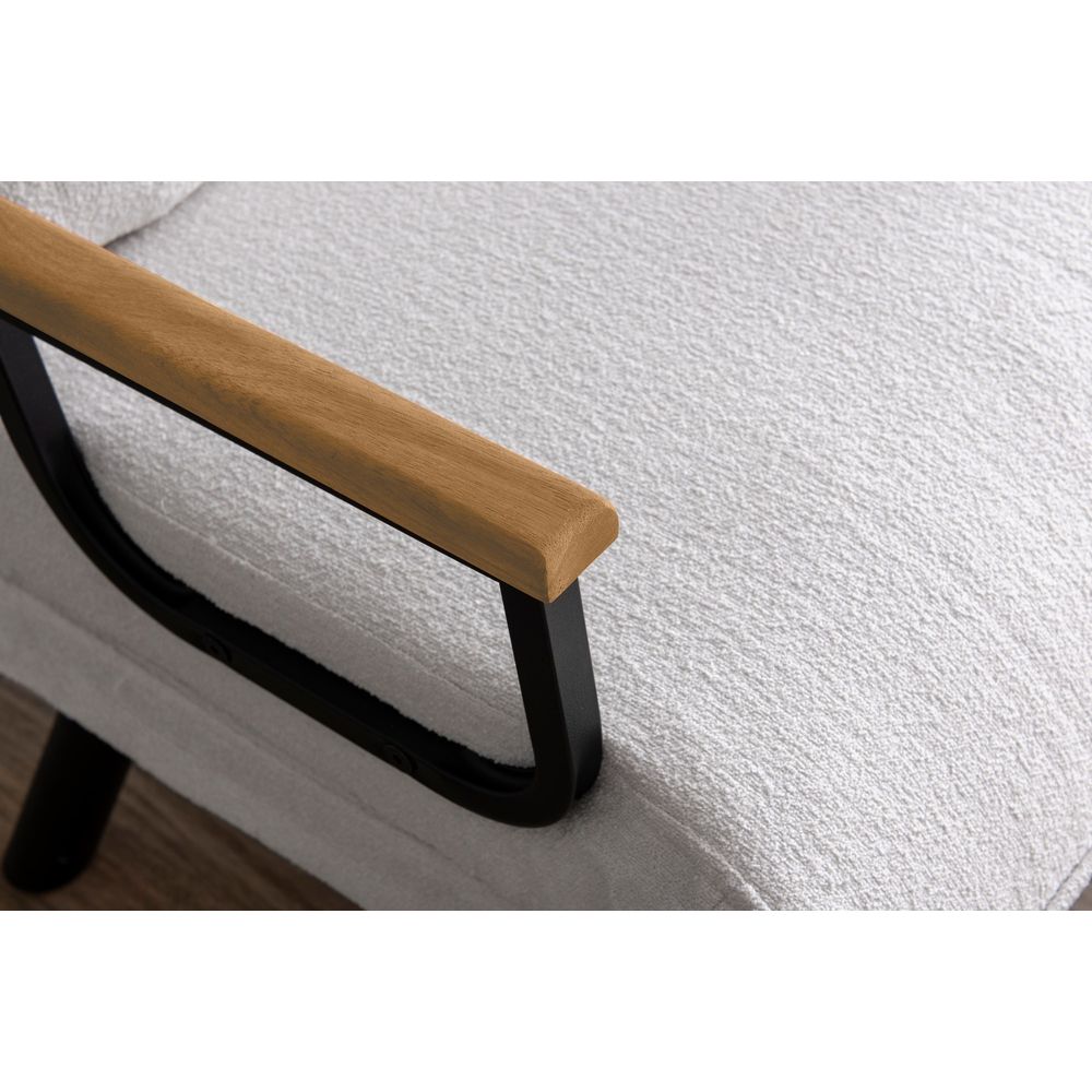 Sando Single - Sofabed od Teddy Tkanine - Bijeli 1-Sjedalni Sofabed slika 7