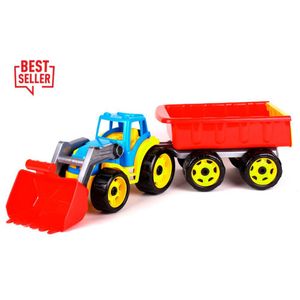 Igračka traktor buldožer s prikolicom