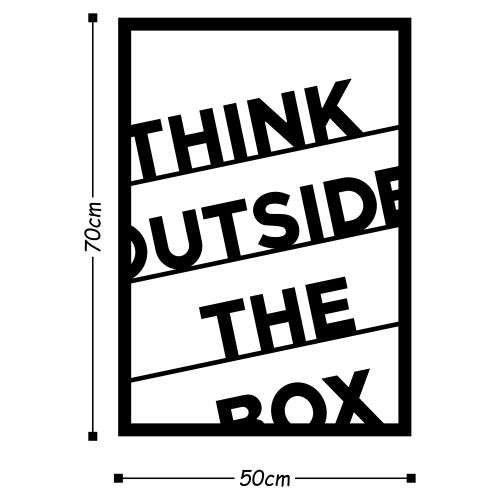 Wallity Zidna dekoracija metalna, Think Outside The Box - Black slika 3