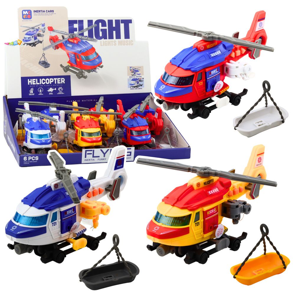 Spasilački helikopter, nosila, kuka, vitlo, pogon, svjetla, zvukovi, miks slika 1