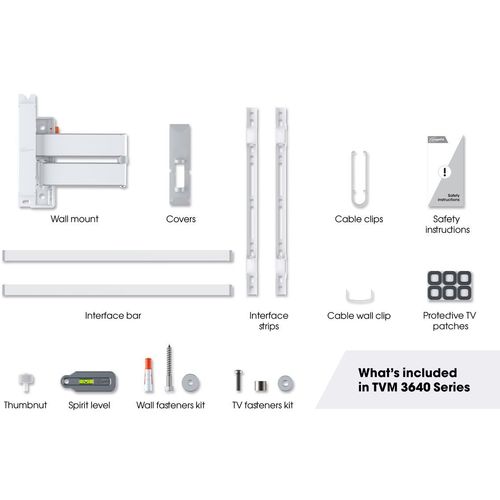 Vogels TVM3643WH, zidni nosač za ekrane od 40"-77", nagib do 20° pomak 180° slika 6