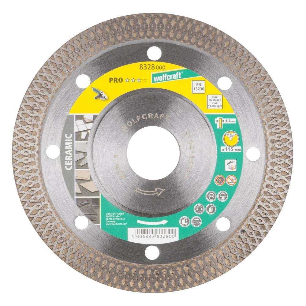 Wolfcraft Dijamantna Rezna Ploča Za Keramiku „Pro Ceramic Turboˮ 115×1,4×22,23 mm - 8328000 slika 1