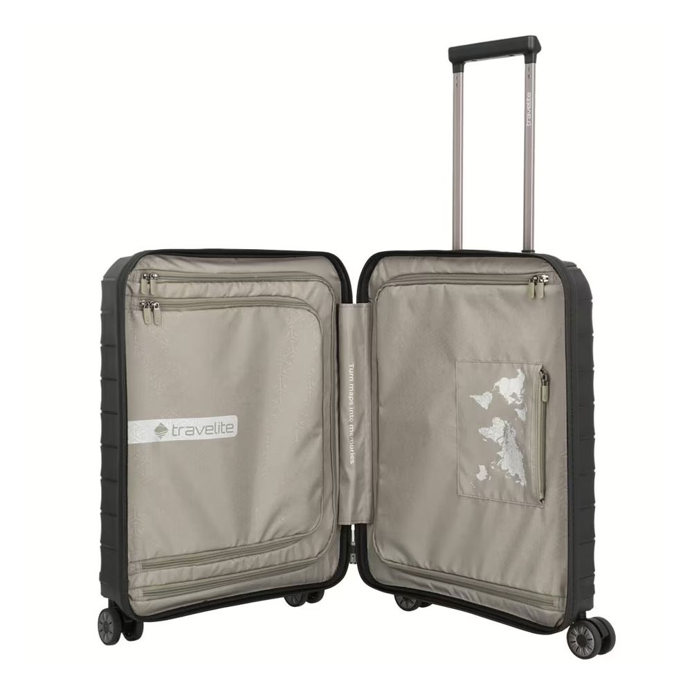 Travelite kofer 55 cm ABS Mooby sa prednjim džepom, 076846-01, crni slika 4