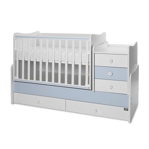 LORELLI MAXI PLUS Modularni krevetić 4in1 s Mehanizmom Ljuljanja White/baby blue 160x70 cm slika 3