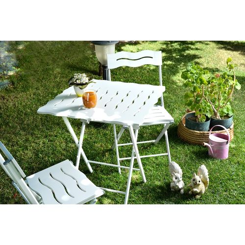 Floriane Garden Set vrtnih stolova i stolica (3 komada), bijela boja, Bistro Set 1 slika 3