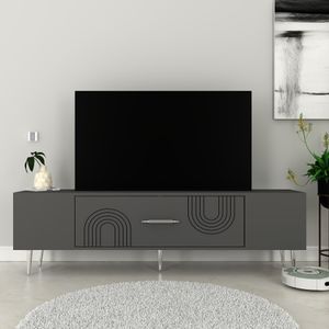 TV Stalak Dekol2 u Antracitnoj i Srebrnoj Boji