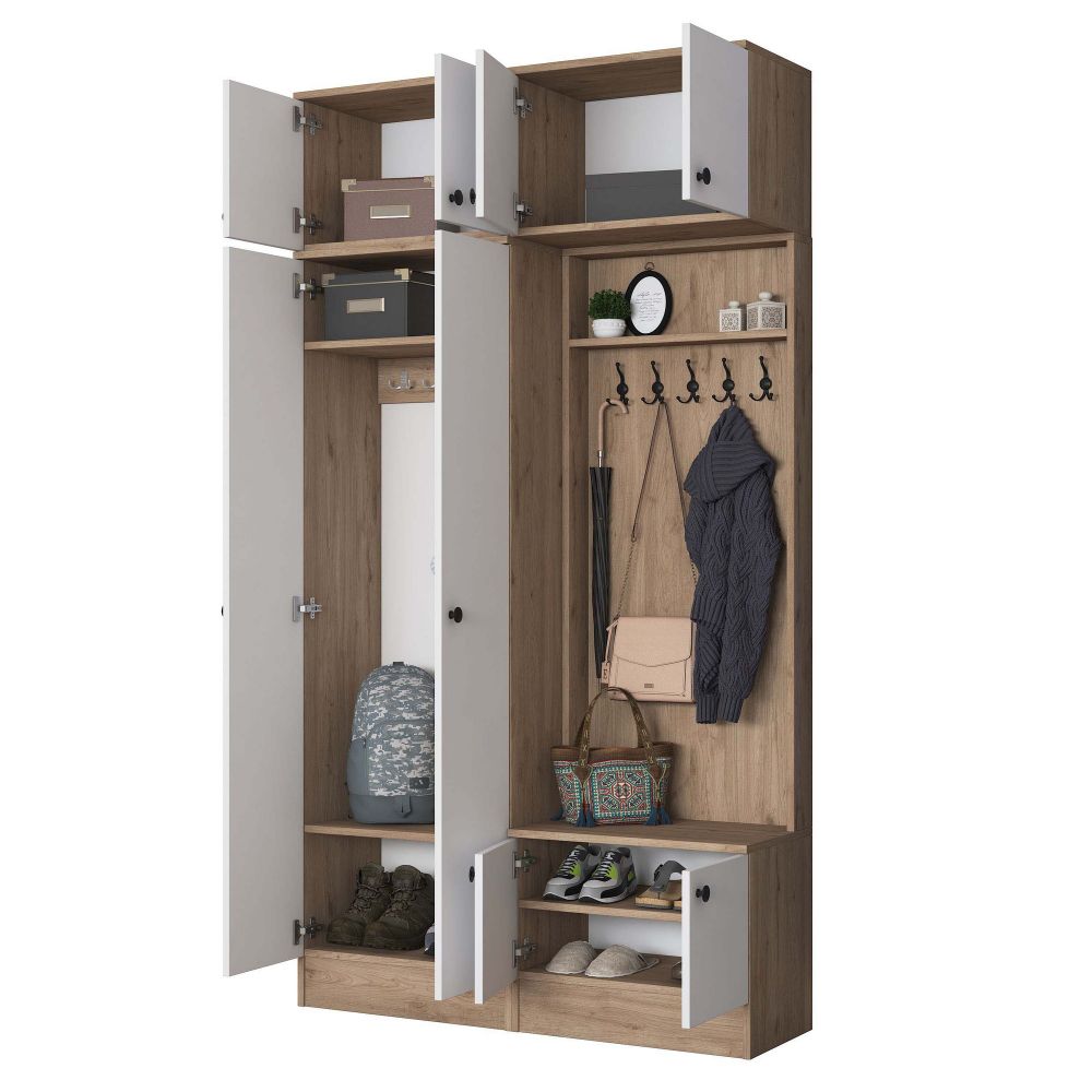 Hall stand EA145 - 3840, boja / nijanse orah, bijela slika 9