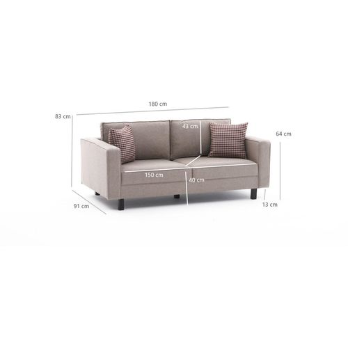 Atelier Del Sofa Dvosjed, Krem, Kale Linen - Cream slika 8