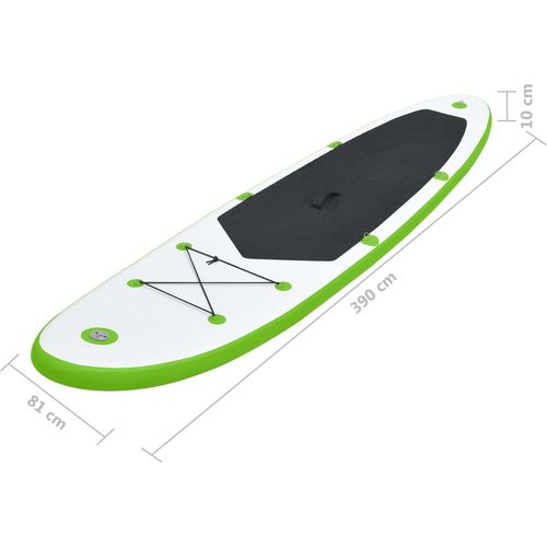 Set daske za veslanje stojeći na napuhavanje zeleno-bijeli slika 26