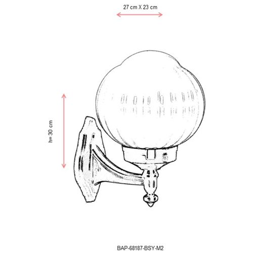 Opviq BAP-68187-BSY-M2 Crna Spoljna Zidna Lampa slika 3