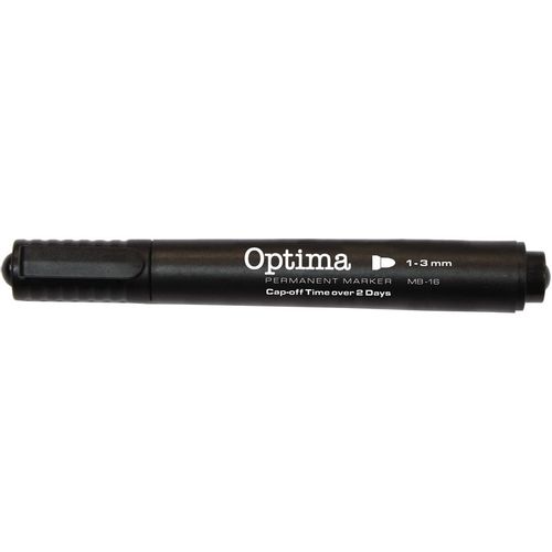 Marker permanentni OPTIMA MB16 3mm okrugli vrh crni, pakiranje 12/1 slika 1