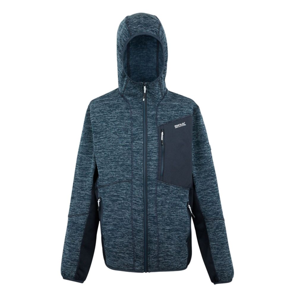 Regatta Muški duks na kopčanje sa kapuljačom Alven Fleece Moonlight Denim Marl/Navy slika 1