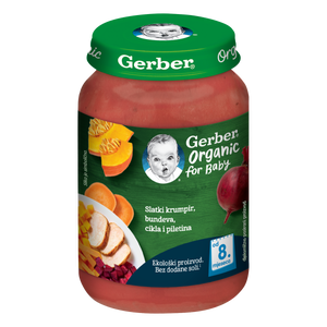 Gerber Organic for Baby Kašica slatki krumpir, bundeva, cikla i piletina 190g