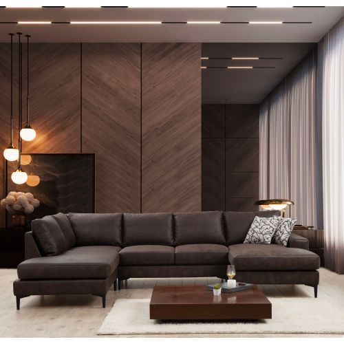 Atelier Del Sofa Kutna garnitura, Smeđa, Porto Corner (EOT-C-02-CHL) - Brown slika 2